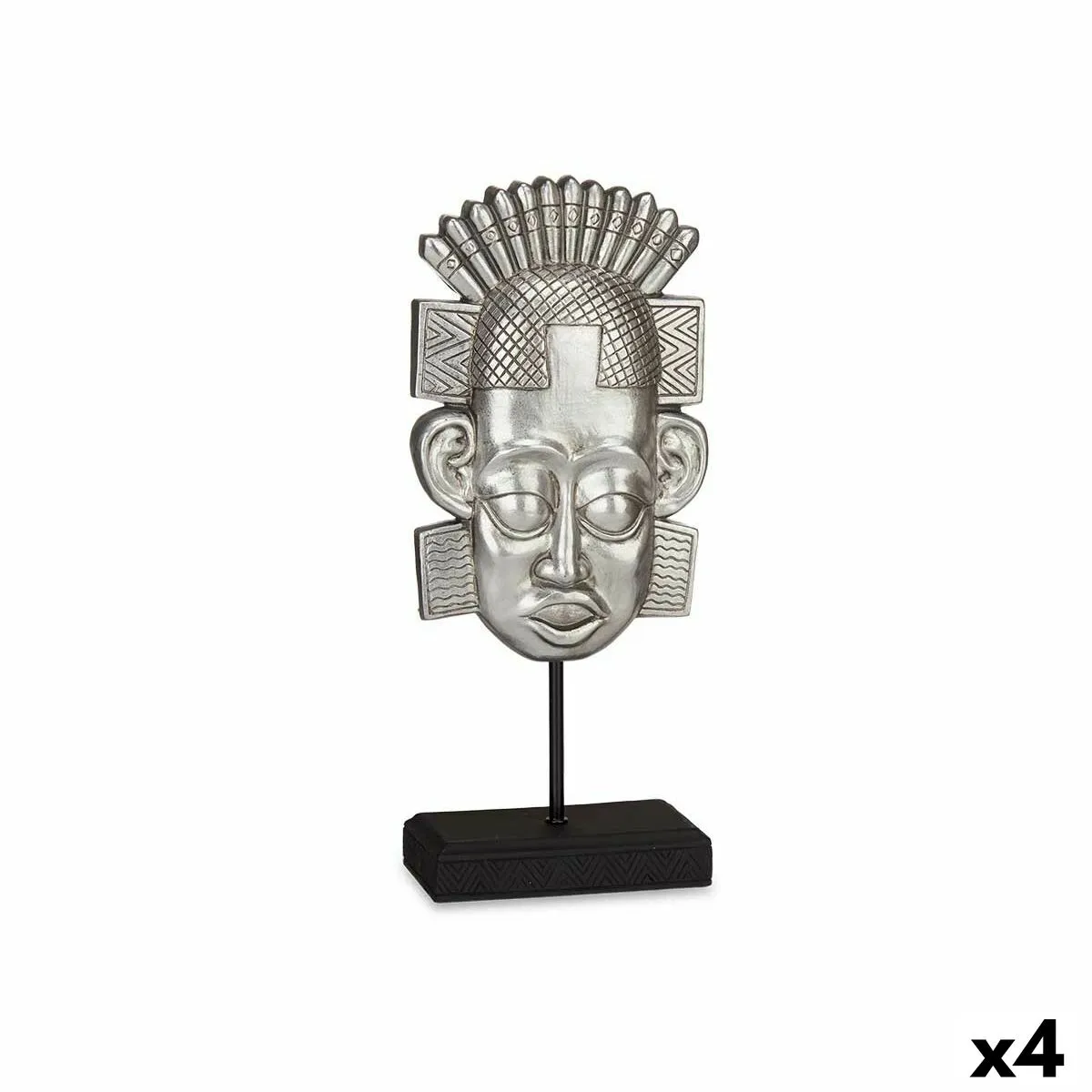 Statua Decorativa Indiano Argentato 17,5 x 36 x 10,5 cm (4 Unità)