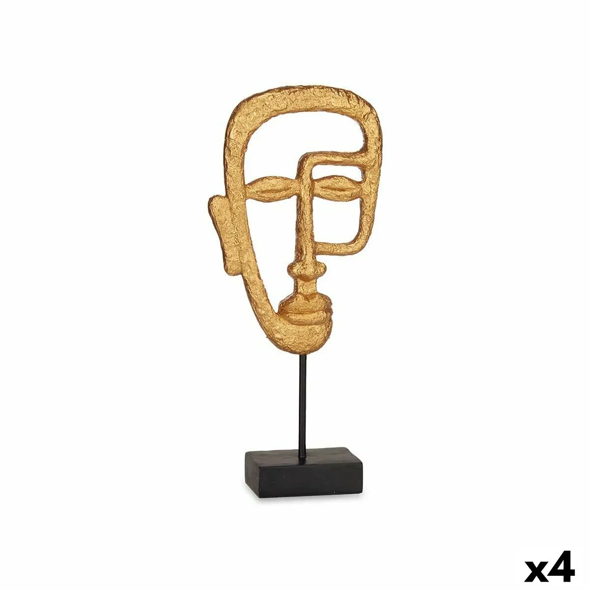 Statua Decorativa Viso Dorato 19,5 x 38 x 10,5 cm (4 Unità)