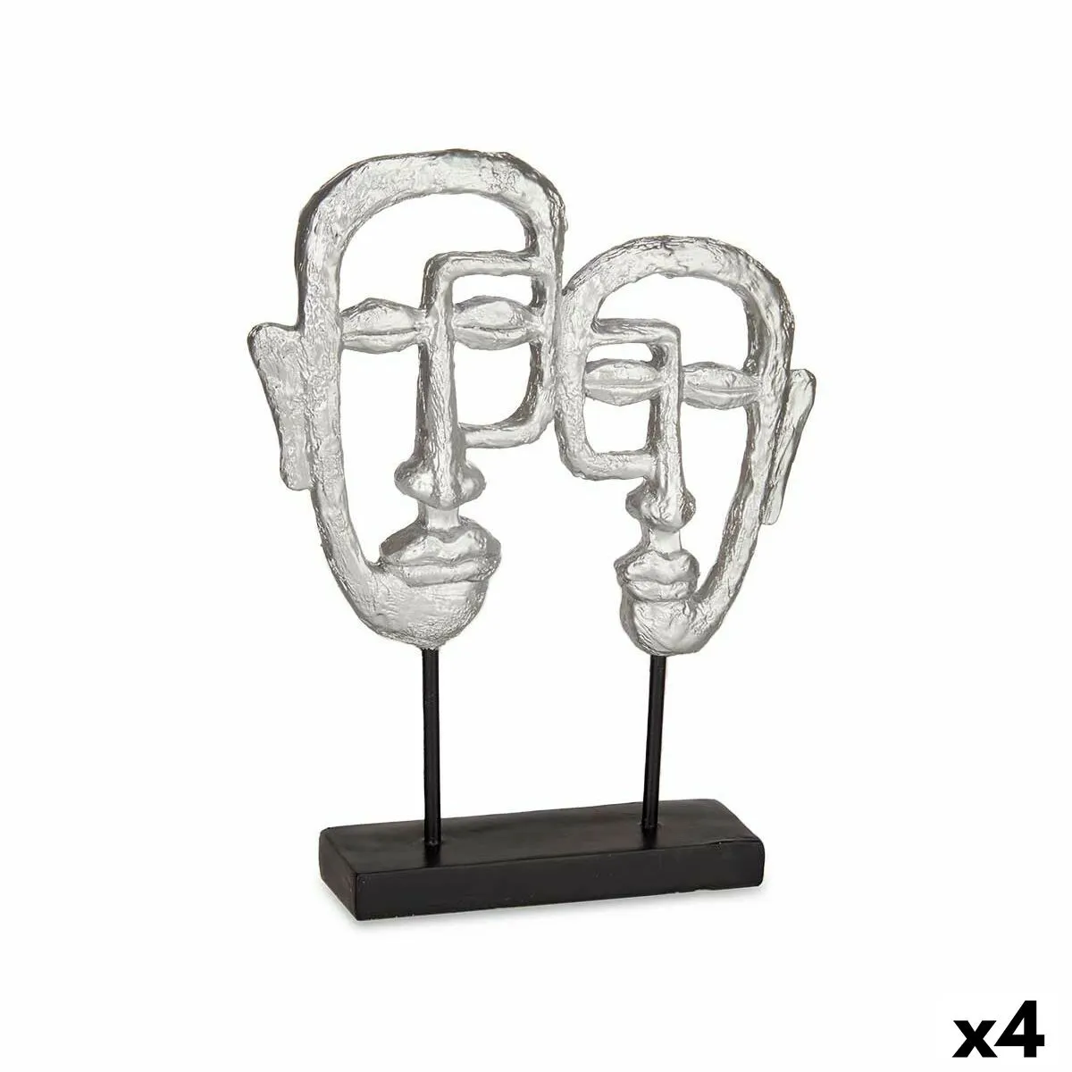 Statua Decorativa Viso Argentato 27 x 32,5 x 10,5 cm (4 Unità)