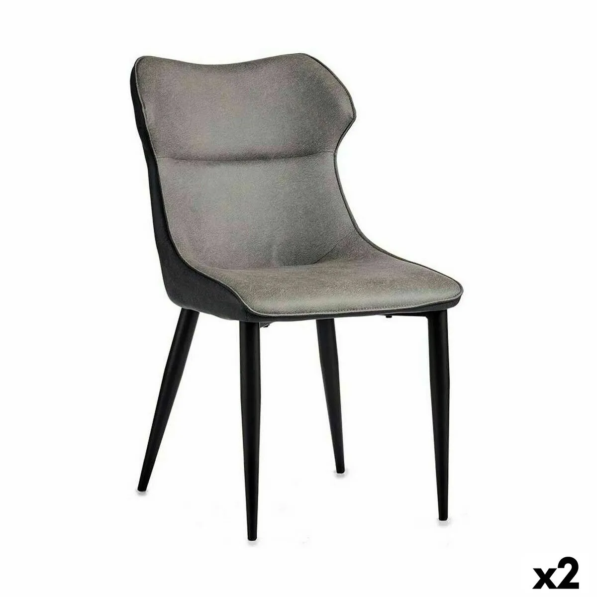 Poltrona Nero Grigio Acciaio 49 x 86 x 60 cm (2 Unità)