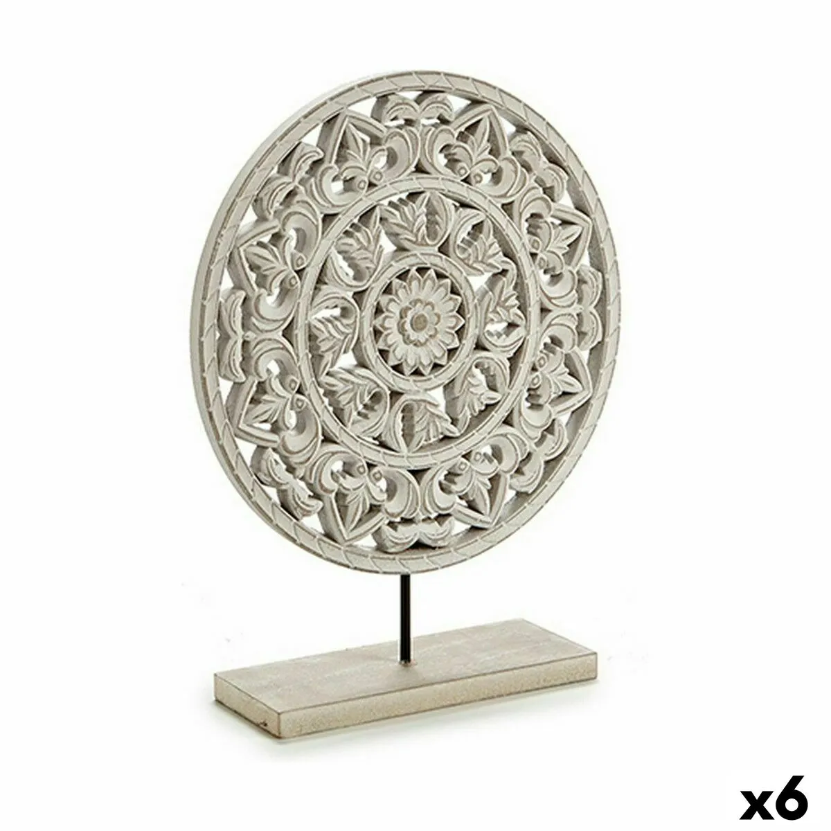 Statua Decorativa Mandala Bianco 30 x 36 x 7 cm (6 Unità)