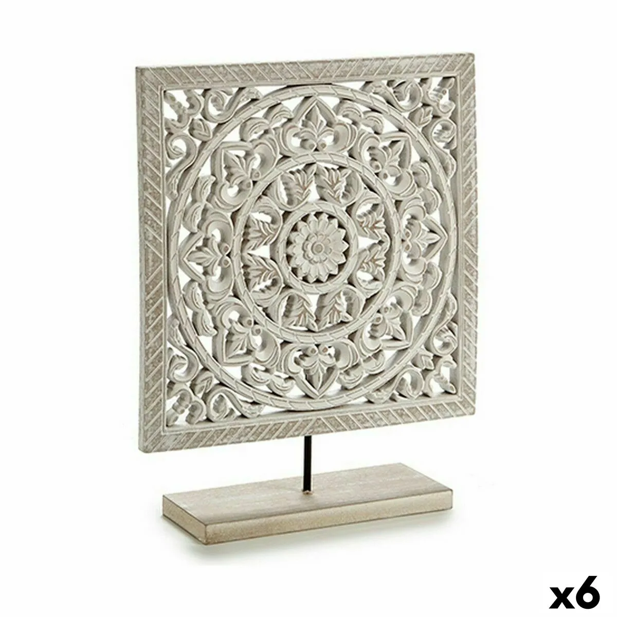 Statua Decorativa Mandala Bianco 7 x 35,5 x 30 cm (6 Unità)