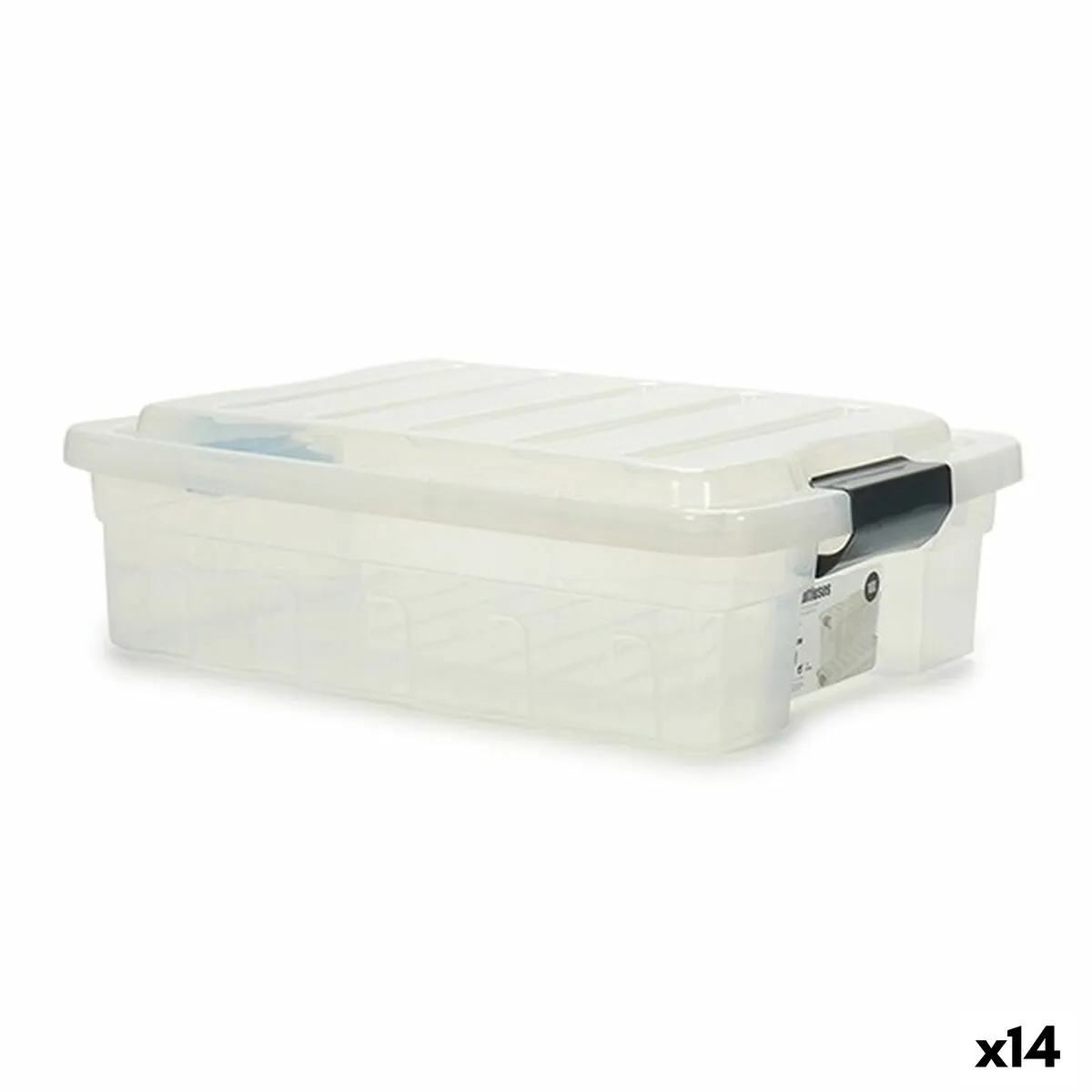 Scatola portaoggetti con coperchio Trasparente Plastica 35 x 14 x 47 cm (14 Unità)