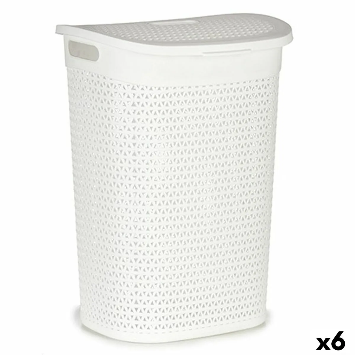 Cesto per i Panni Bianco Plastica 60 L 43,5 x 57,5 x 34 cm (6 Unità)