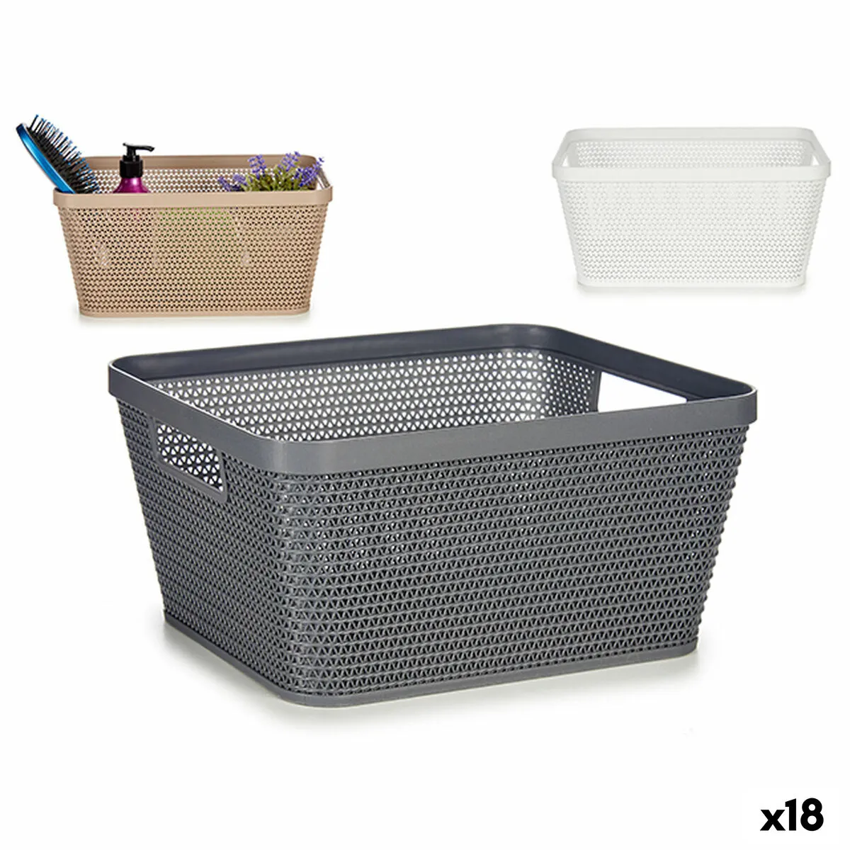 Cestino Multiuso Plastica 5 L 29,5 x 13 x 23 cm (18 Unità)