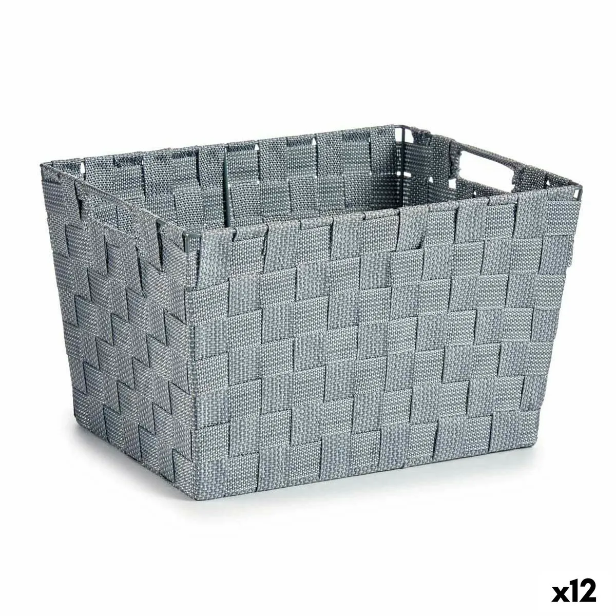 Cesto per i Panni Grigio Stoffa 10 L 25 x 20,5 x 35 cm (12 Unità)