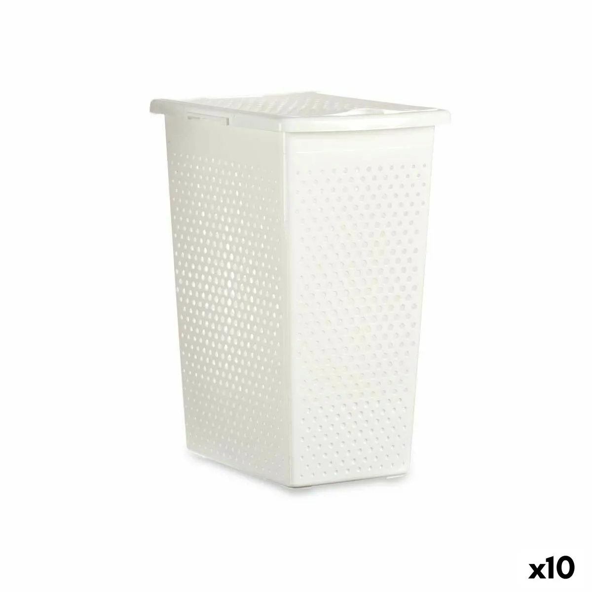 Cesto per i Panni Bianco Plastica 38 L 27,5 x 49,5 x 38 cm (10 Unità)