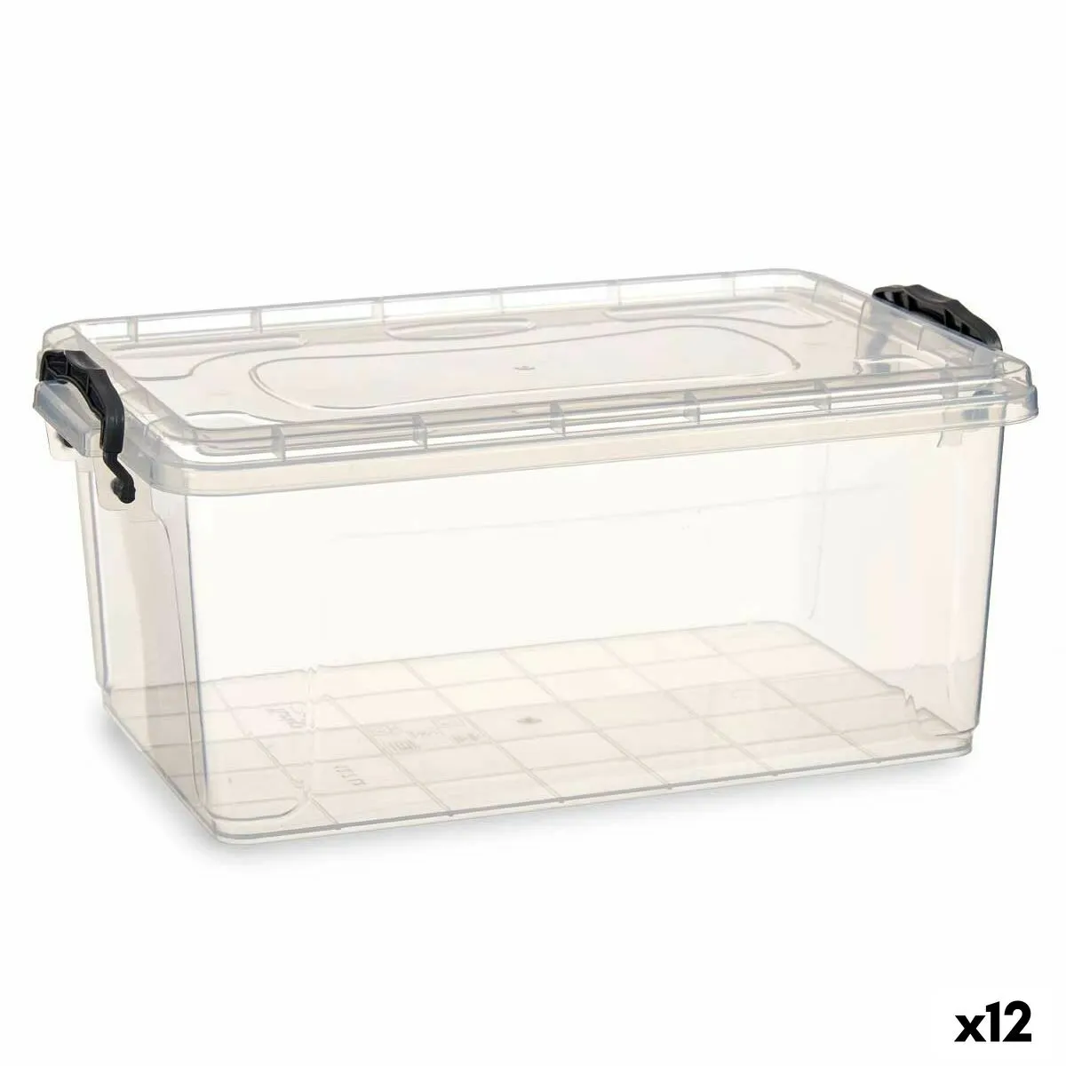 Scatola portaoggetti con coperchio Trasparente Plastica 13,7 L 27,5 x 18 x 42,5 cm (12 Unità)