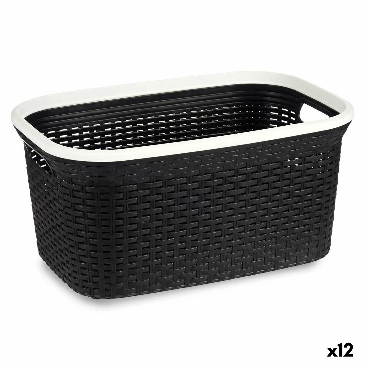 Cesto per i Panni Bianco Plastica 36 L 36 x 25,5 x 53 cm (12 Unità)