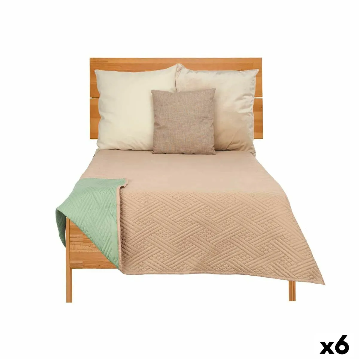 Trapunta Reversibile 240 x 260 cm Verde Beige (6 Unità)