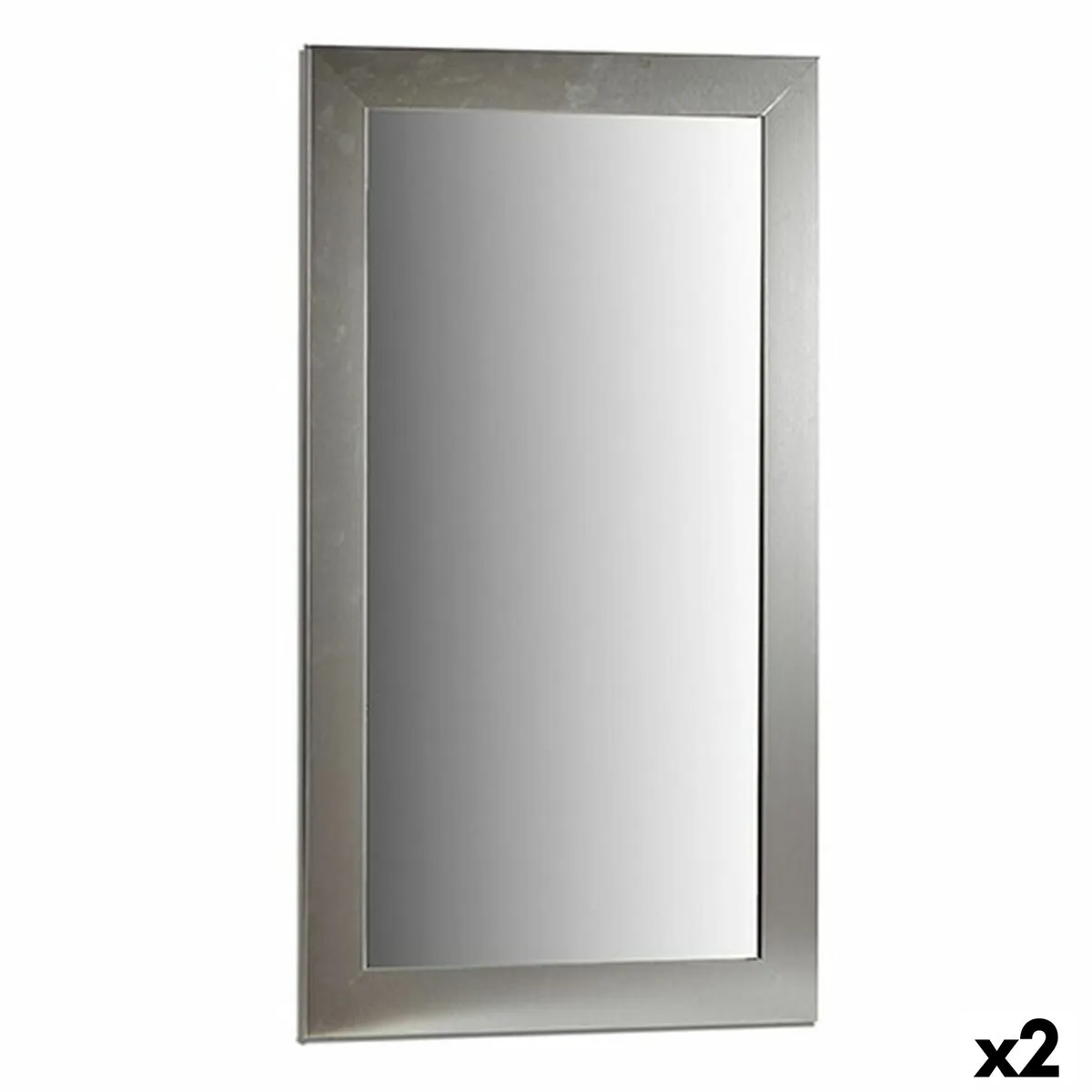 Specchio da parete Argentato Legno Vetro 64,5 x 1,5 x 84,5 cm (2 Unità)