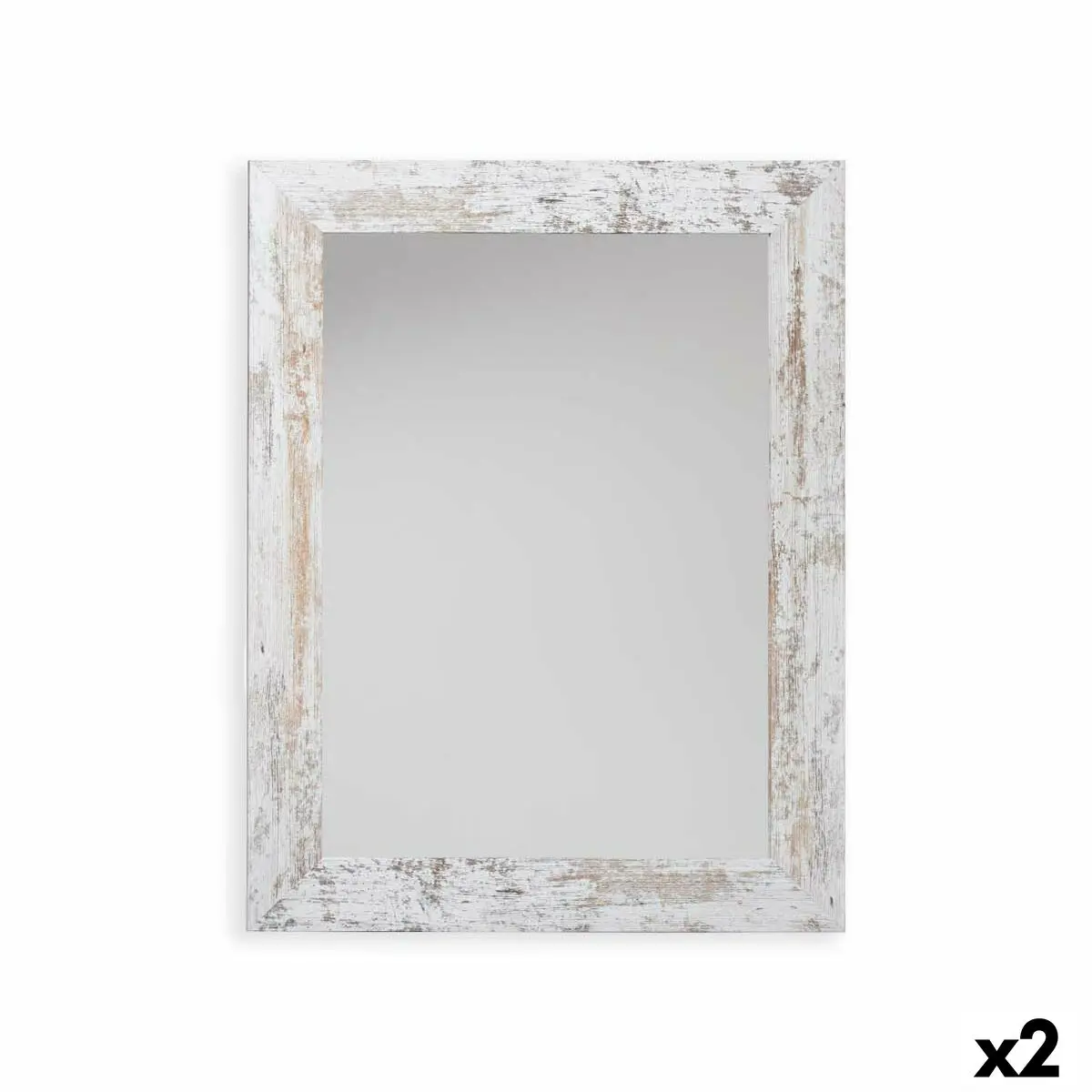 Specchio da parete Harry Bianco Legno Vetro 64,5 x 84,5 x 1,5 cm (2 Unità)