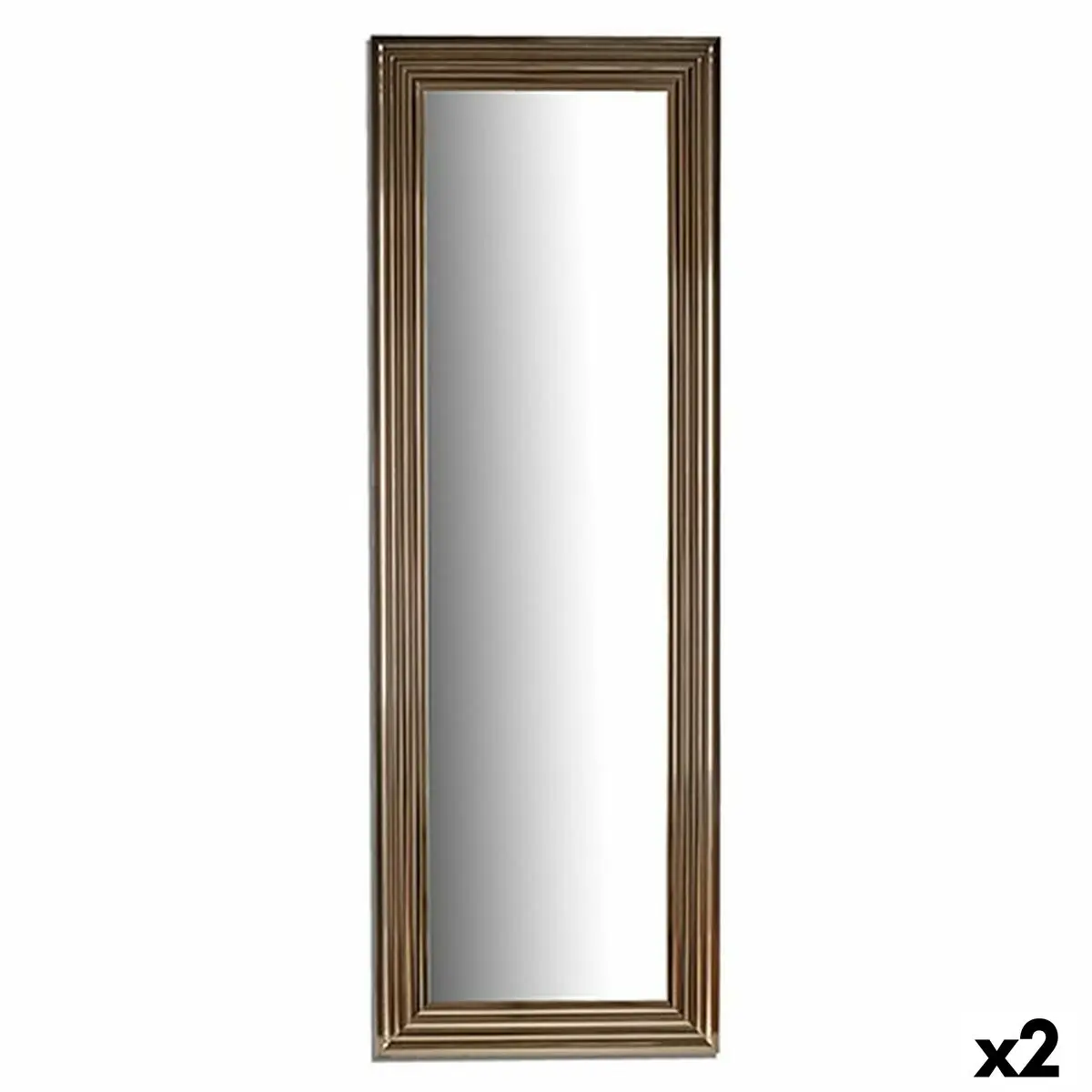 Specchio da parete Righe Dorato Legno Vetro 53 x 154,3 x 3 cm (2 Unità)