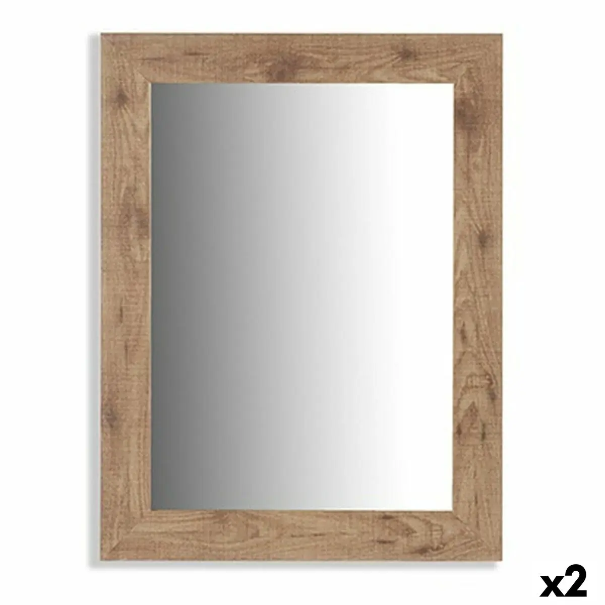 Specchio da parete Marrone Legno Vetro 66 x 85 x 2 cm (2 Unità)