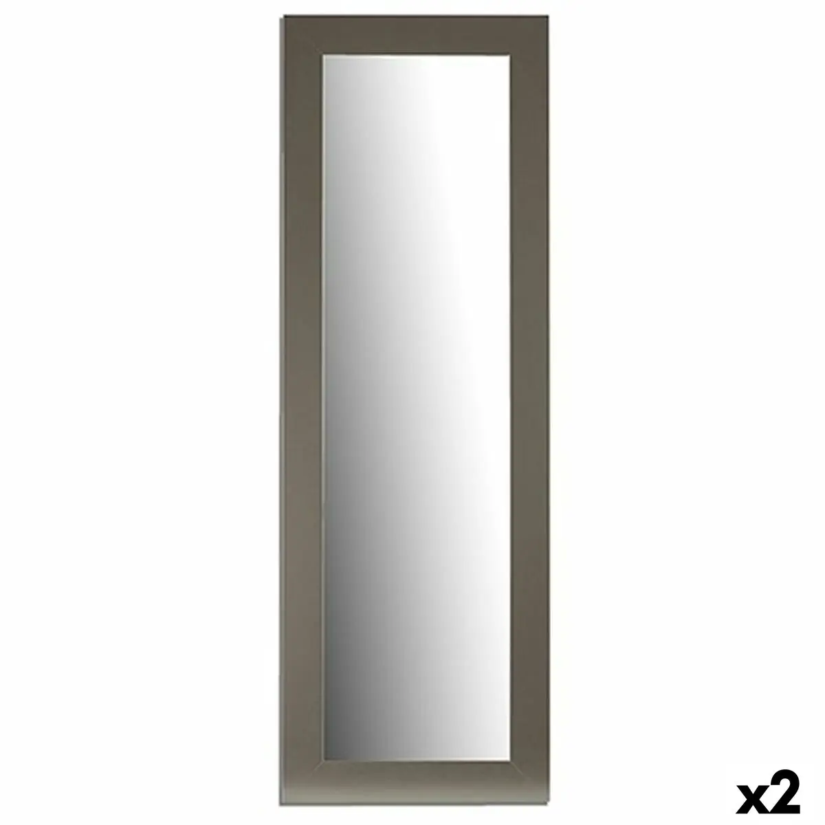 Specchio da parete Argentato Legno Vetro 52,5 x 155 x 1,5 cm (2 Unità)