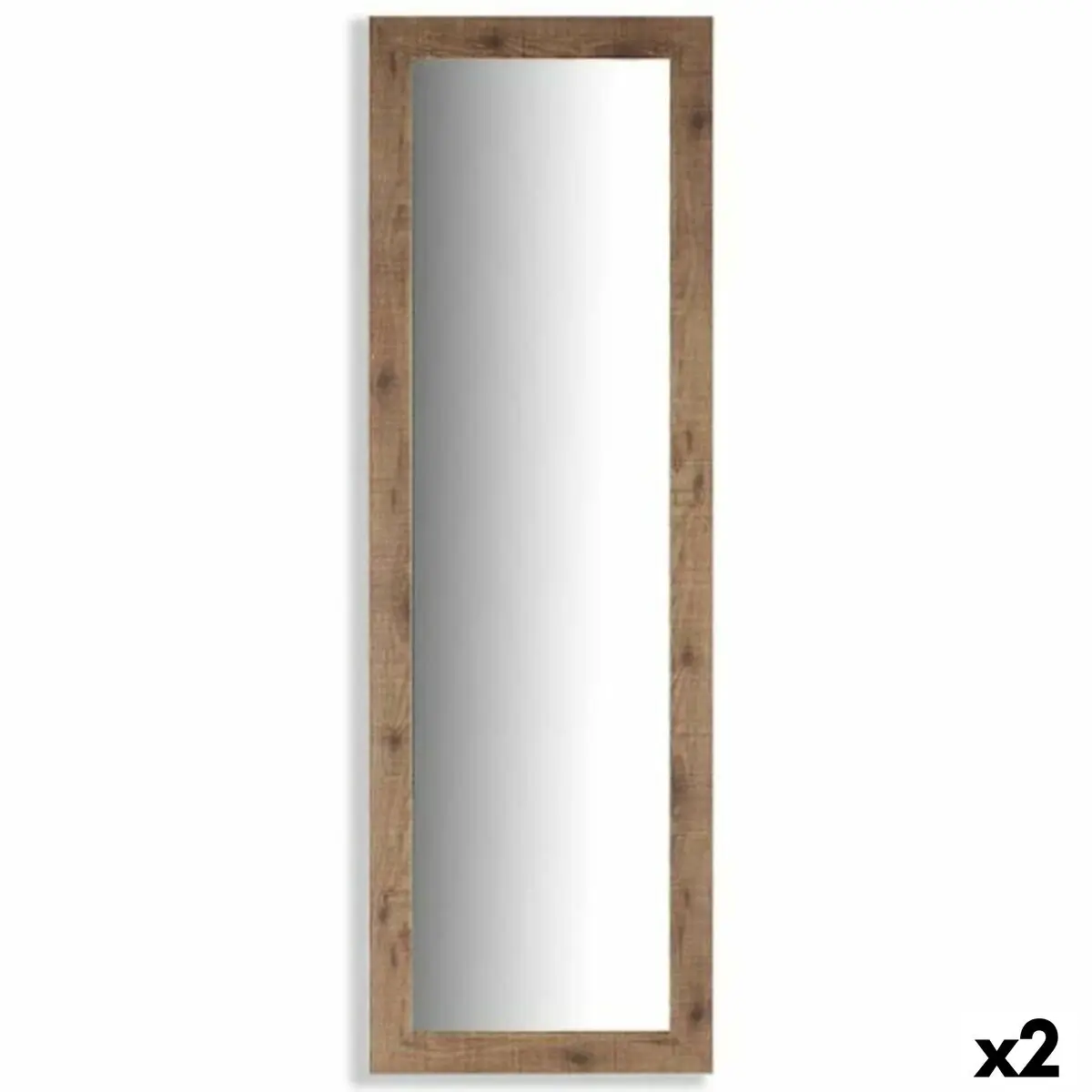 Specchio da parete Marrone Legno Vetro 40 ,5 x 130,5 x 1,5 cm (2 Unità)