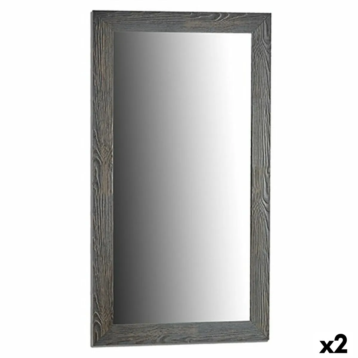 Specchio da parete Grigio Legno Vetro 75,5 x 135,5 x 1,5 cm (2 Unità)