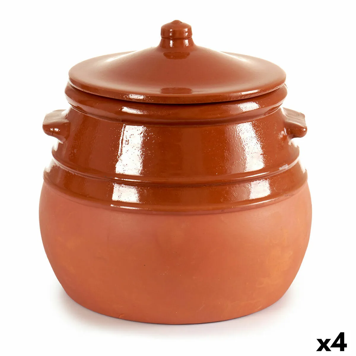 Pentola con Coperchio Argilla cotta 3,5 L 23 x 22 x 23 cm (4 Unità)