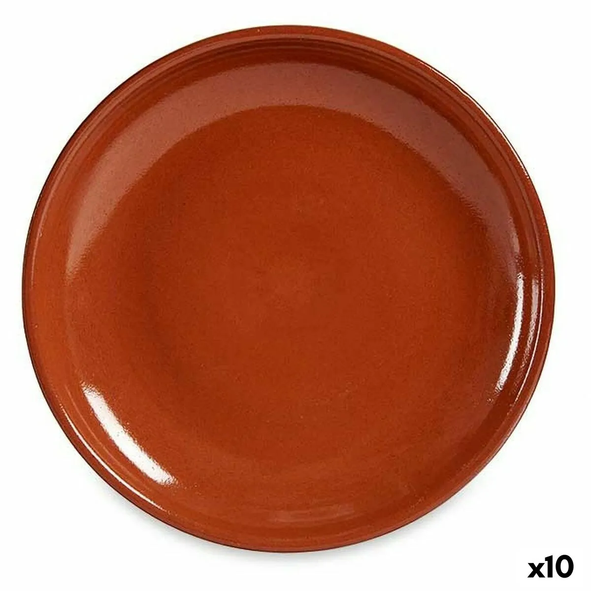 Piatto da pranzo Carne Argilla cotta 23 x 2 x 23 cm (10 Unità)