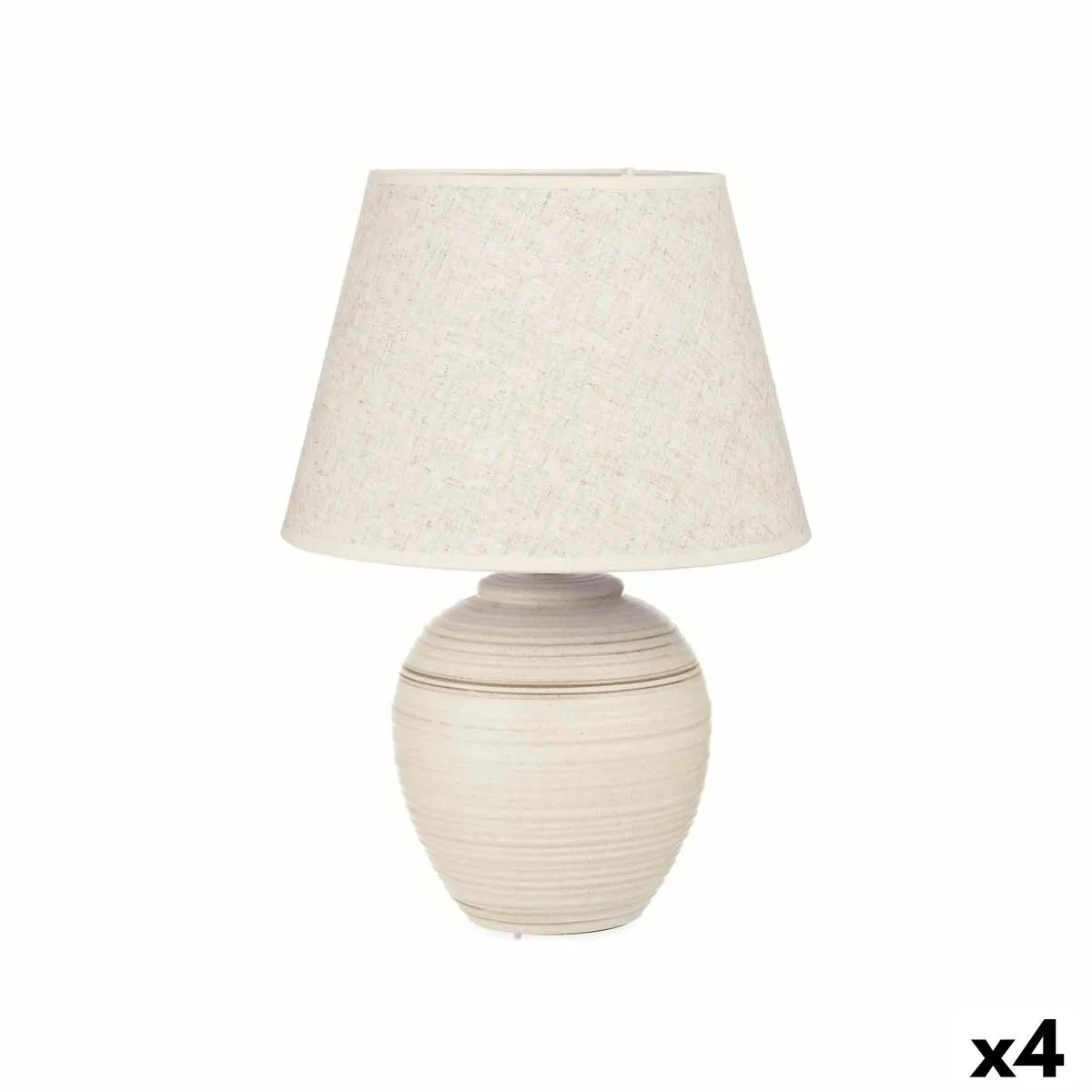 Lampada da tavolo 40 W Onde Beige Ceramica 33 x 45 x 33 cm (4 Unità)