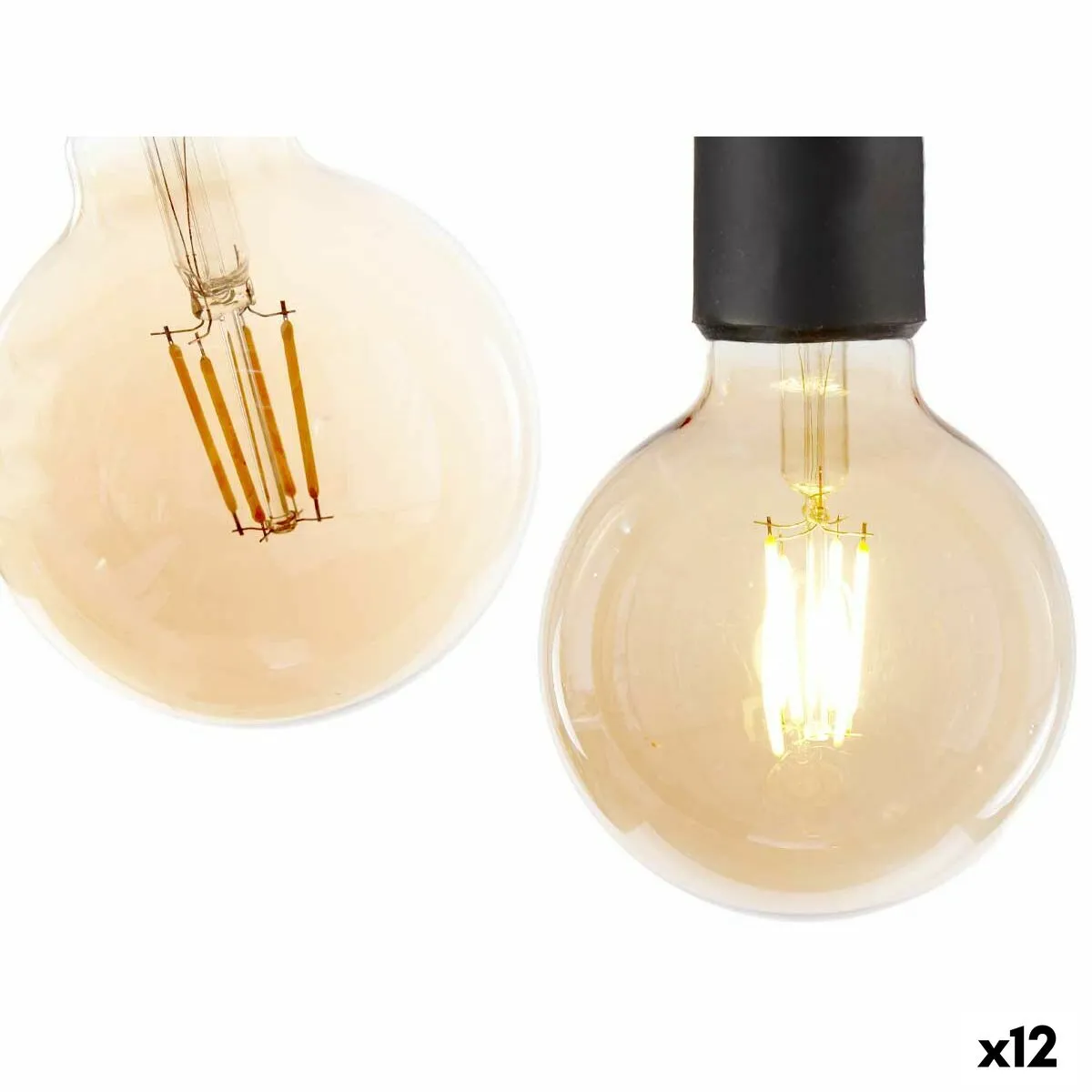 Lampadina LED Vintage E27 Trasparente 4 W 9,5 x 14 x 9,5 cm (12 Unità)