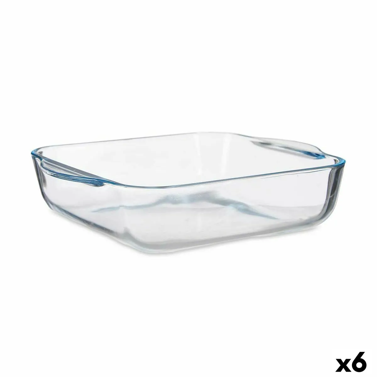 Vassoio da Forno Trasparente Vetro Borosilicato 21,5 x 6 x 25,5 cm (6 Unità)