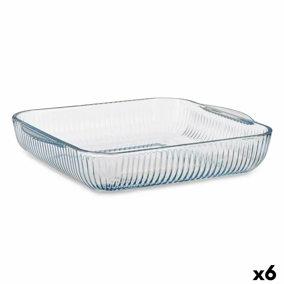 Vassoio da Forno Trasparente Vetro Borosilicato 27,4 x 6 x 31,2 cm (6 Unità)