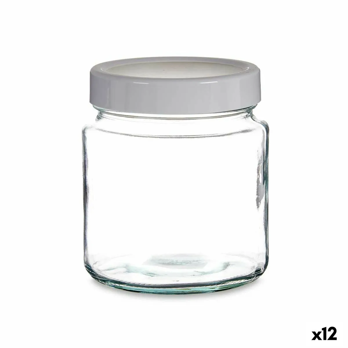 Vaso Bianco Plastica 1 L 11,5 x 13,2 x 11,5 cm (12 Unità)