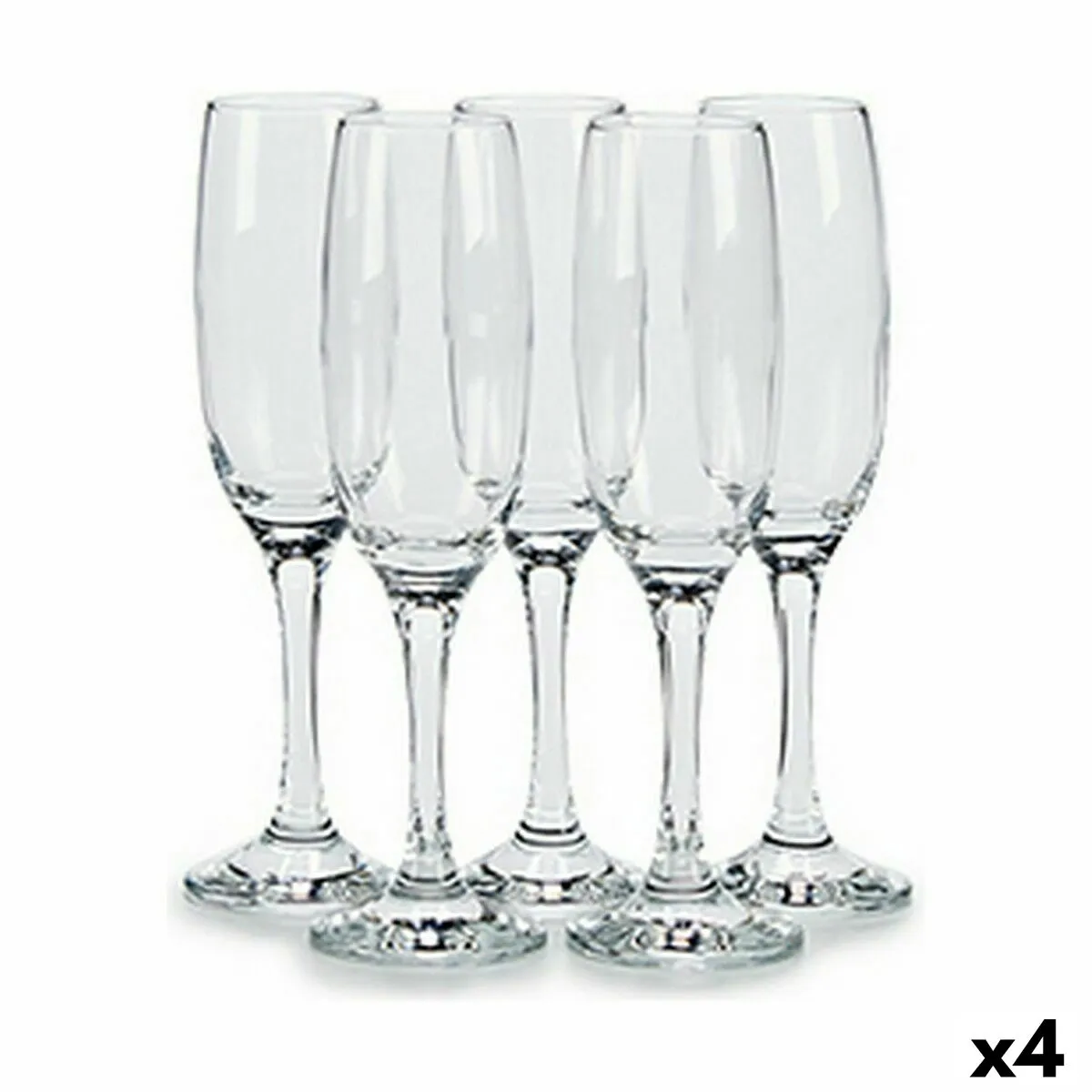 Set di Bicchieri Imperial Champagne Trasparente Vetro 210 ml (4 Unità)