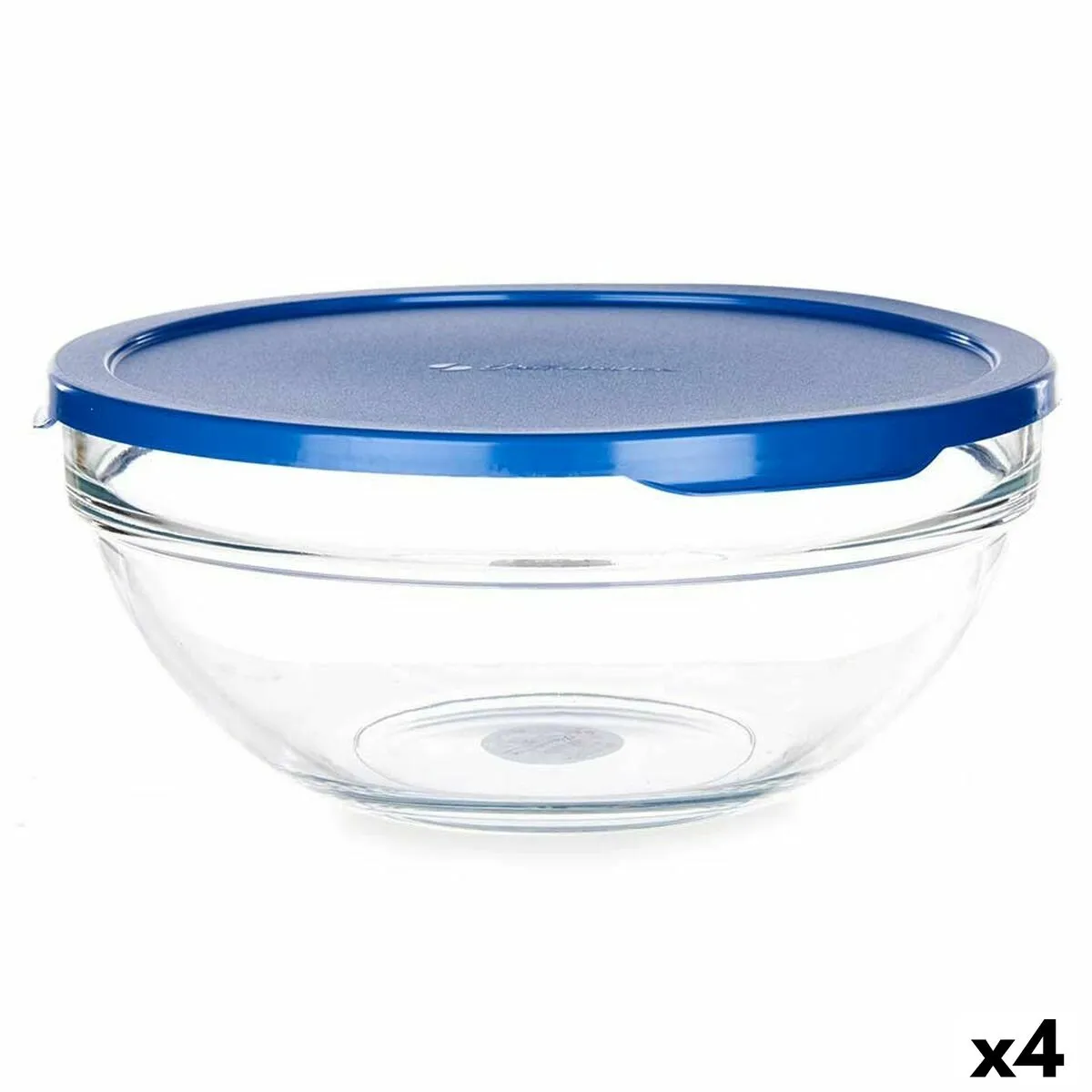 Porta Pranzo Rotondo con Coperchio Chefs Azzurro 1,7 L 20,5 x 9 x 20,5 cm (4 Unità)