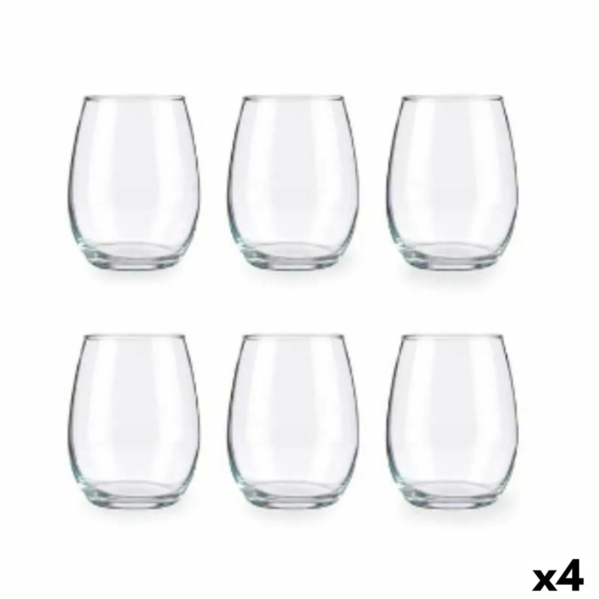 Set di Bicchieri Amber Trasparente Vetro 350 ml (4 Unità)