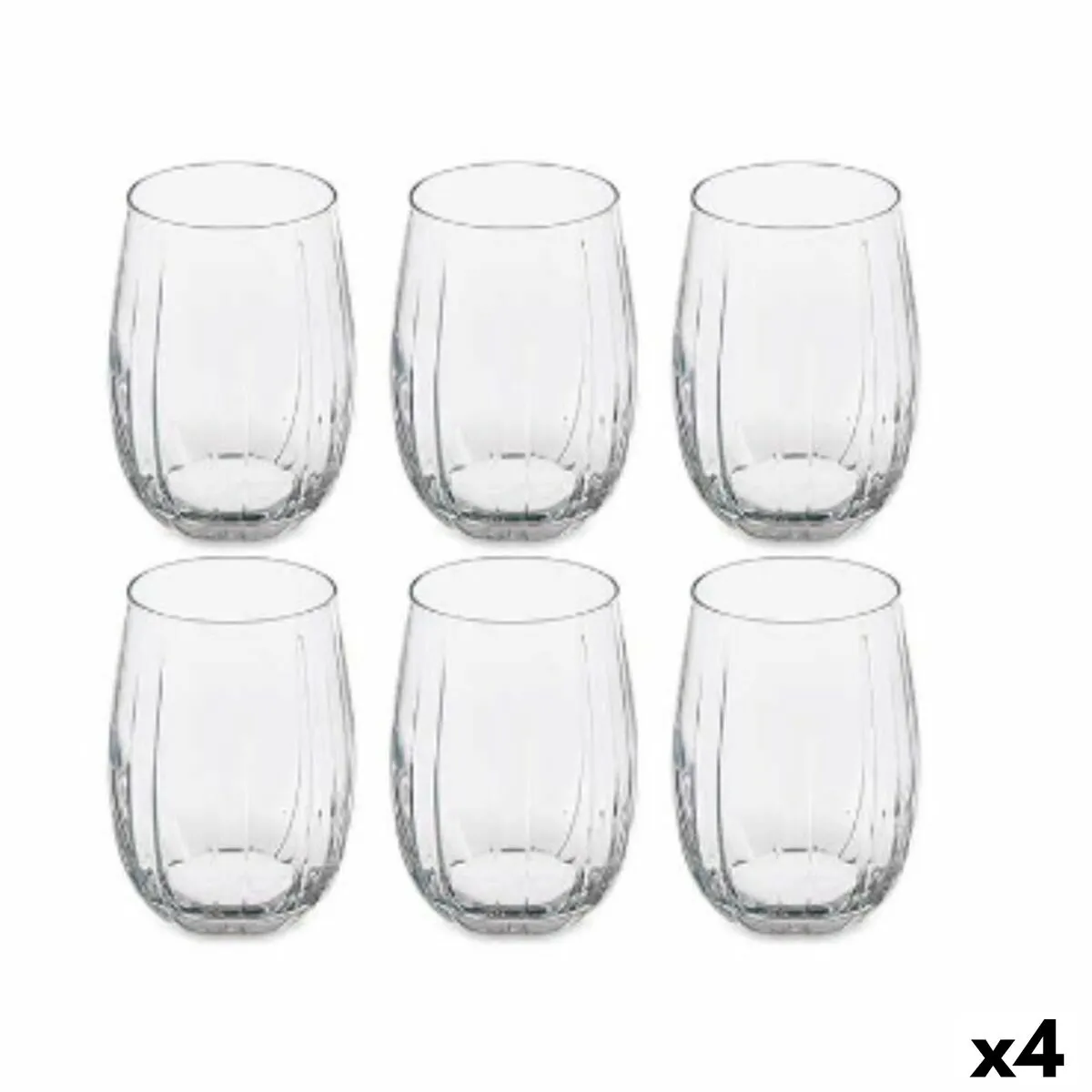 Set di Bicchieri Linka Trasparente Vetro 380 ml (4 Unità)