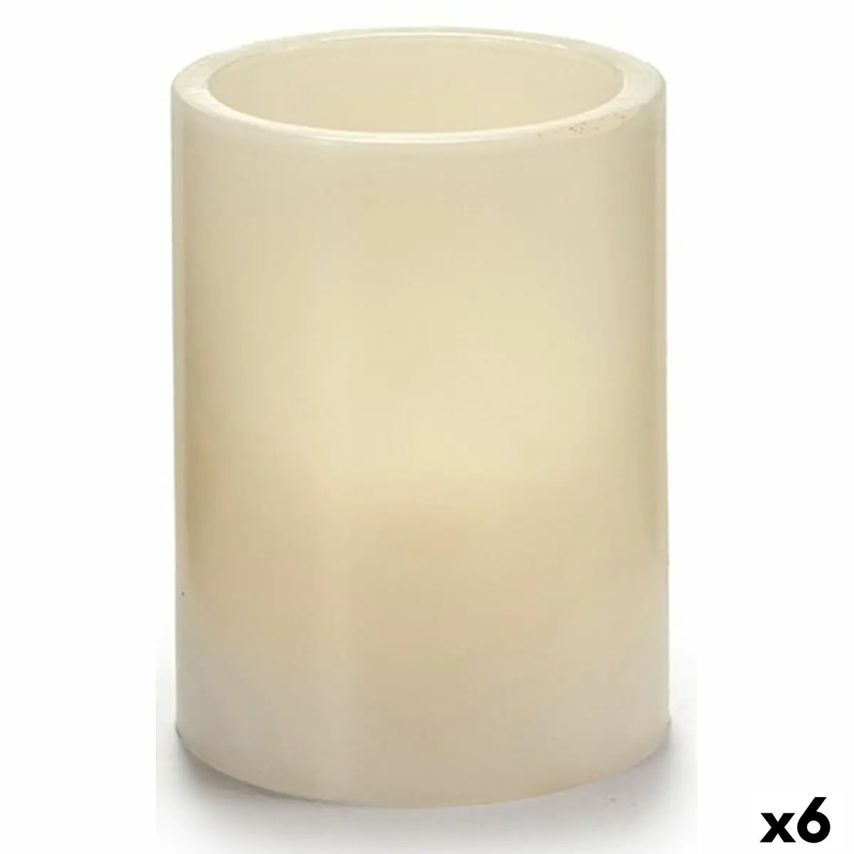 Candela LED Crema 7,5 x 10 x 7,5 cm (6 Unità)