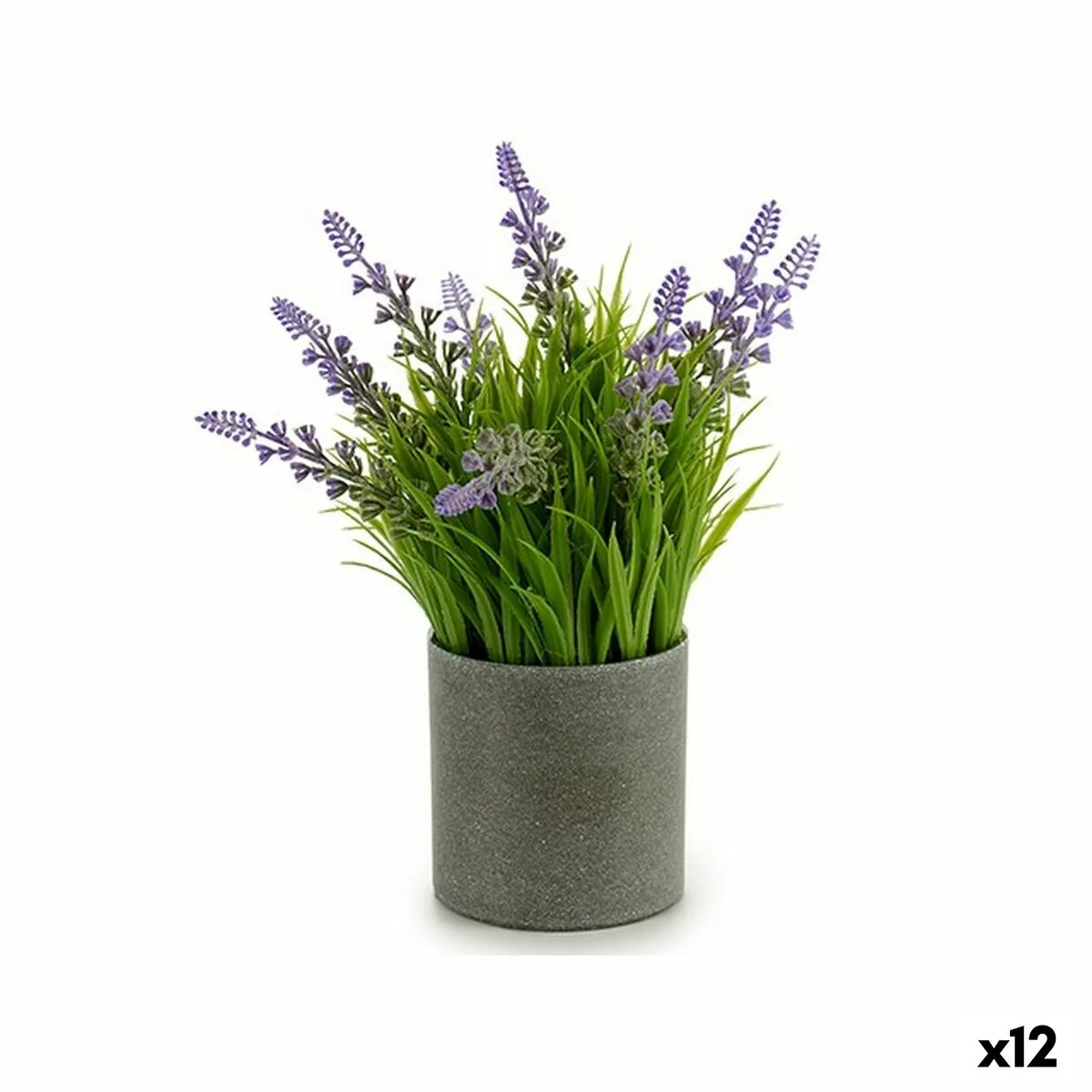 Pianta Decorativa Lavanda Cemento Plastica 12 x 23 x 12 cm (12 Unità)