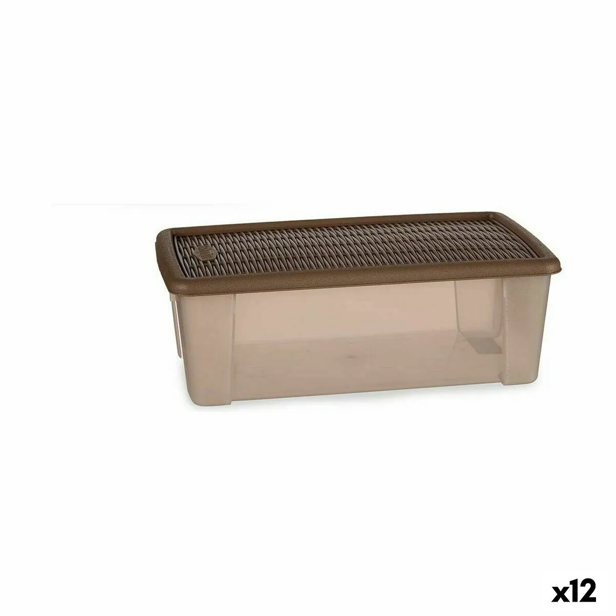 Scatola portaoggetti con coperchio Stefanplast Elegance Beige Plastica 5 L 19,5 x 11,5 x 33 cm (12 Unità)