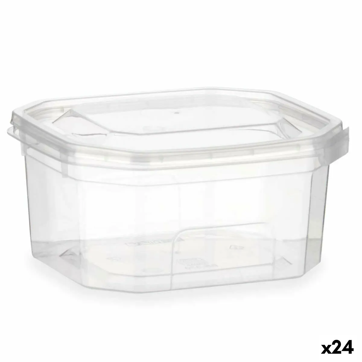 Portapranzo Rettangolare con Coperchio Trasparente polipropilene 370 ml 10,7 x 5,5 x 11,7 cm (24 Unità)