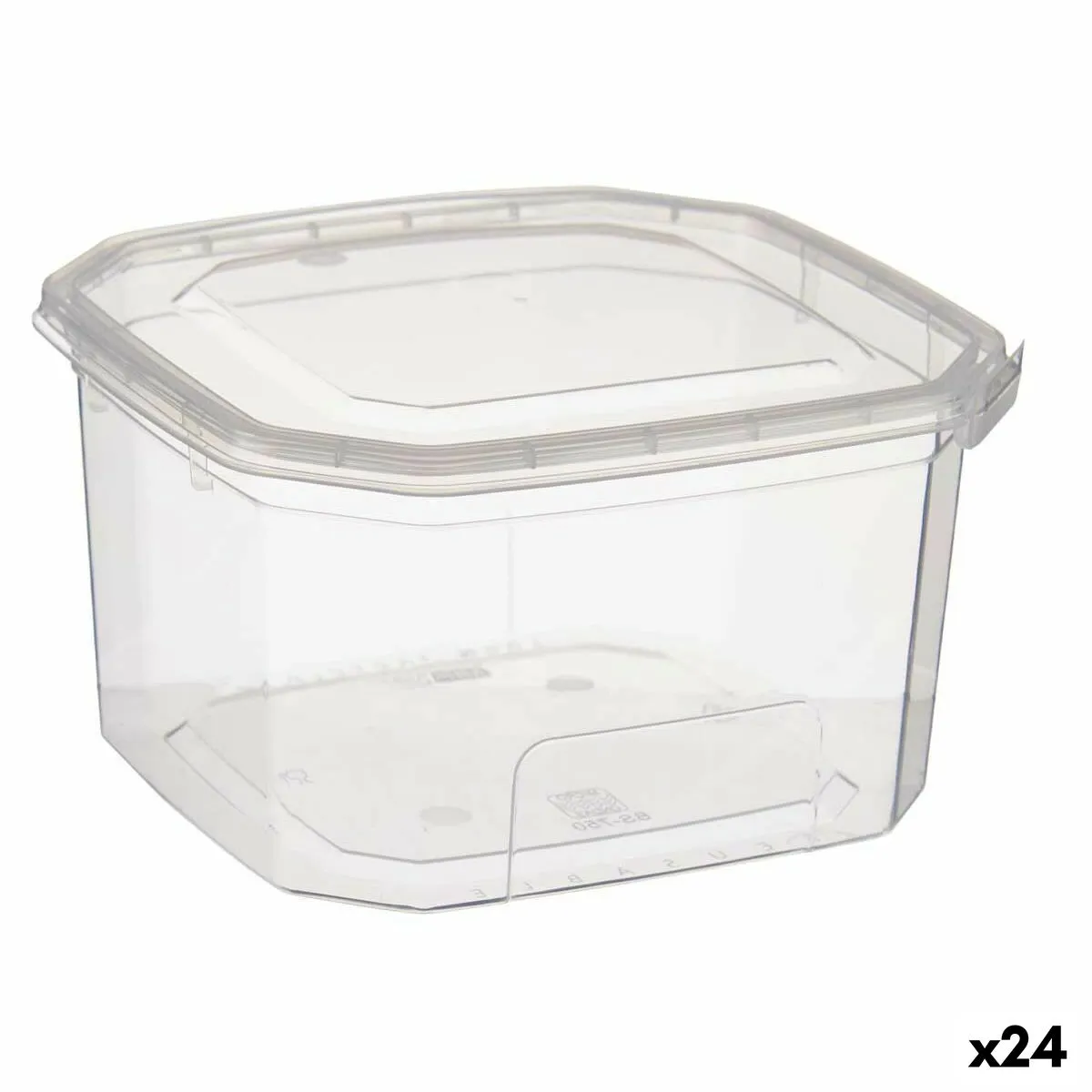 Portapranzo Rettangolare con Coperchio Trasparente polipropilene 750 ml 12,8 x 7,5 x 13,5 cm (24 Unità)