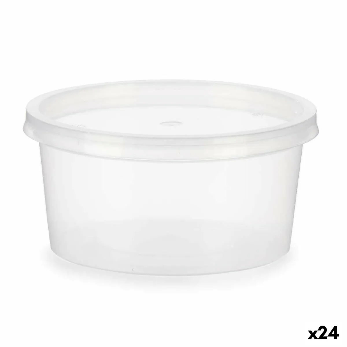 Porta Pranzo Rotondo con Coperchio Trasparente polipropilene 500 ml 12,5 x 6,2 x 12,5 cm (24 Unità)