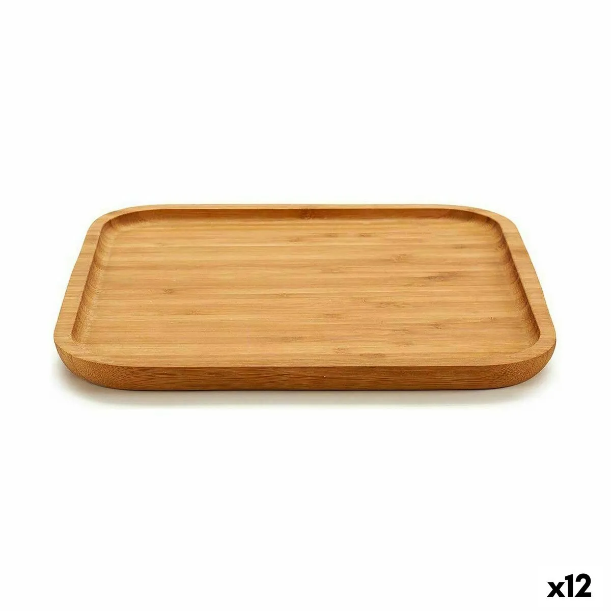 Vassoio per aperitivi Quadrato Marrone Bambù 25 x 1,5 x 25 cm (12 Unità)