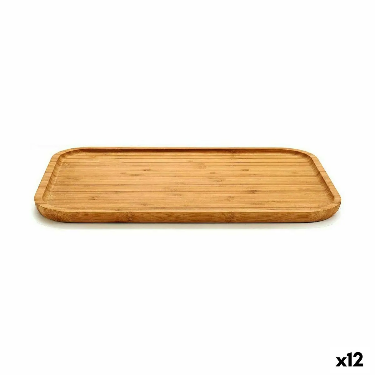 Vassoio per aperitivi Rettangolare Marrone Bambù 36 x 1,5 x 24 cm (12 Unità)