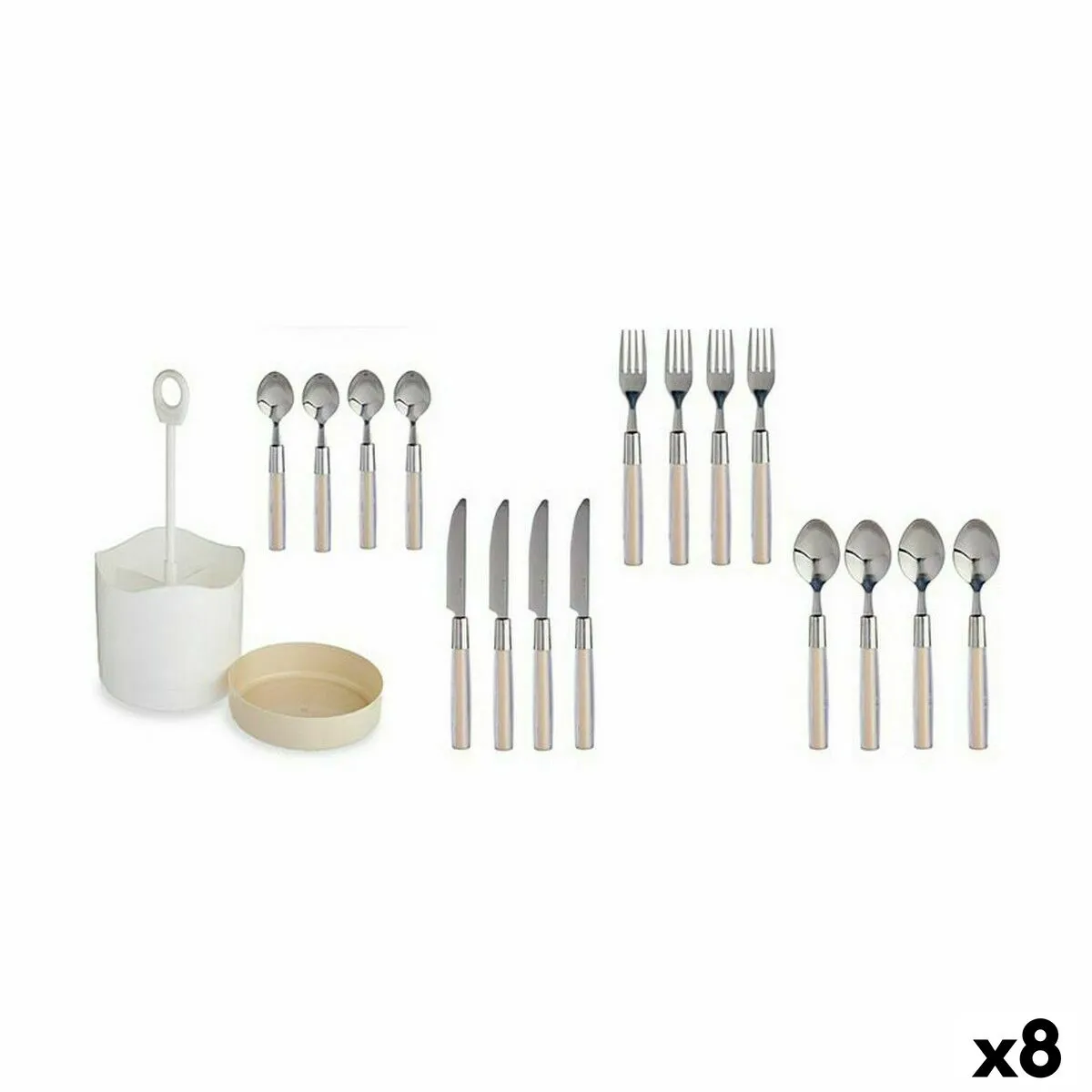 Set di Posate Beige Acciaio inossidabile (8 Unità)