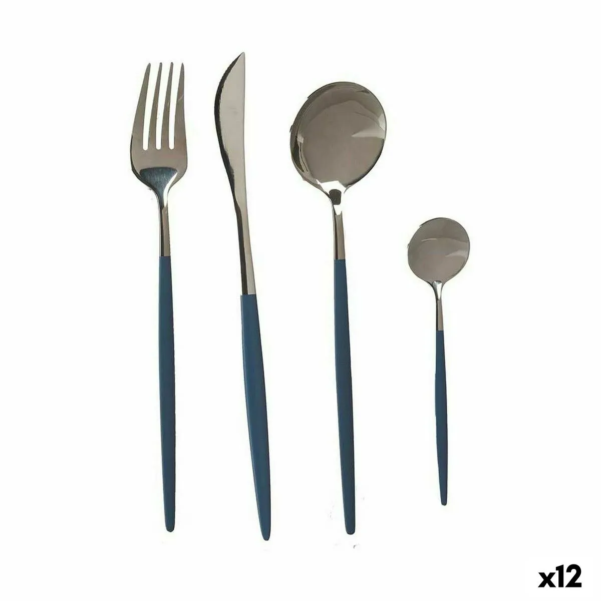 Set di Posate Grigio Argentato Acciaio inossidabile (12 Unità)