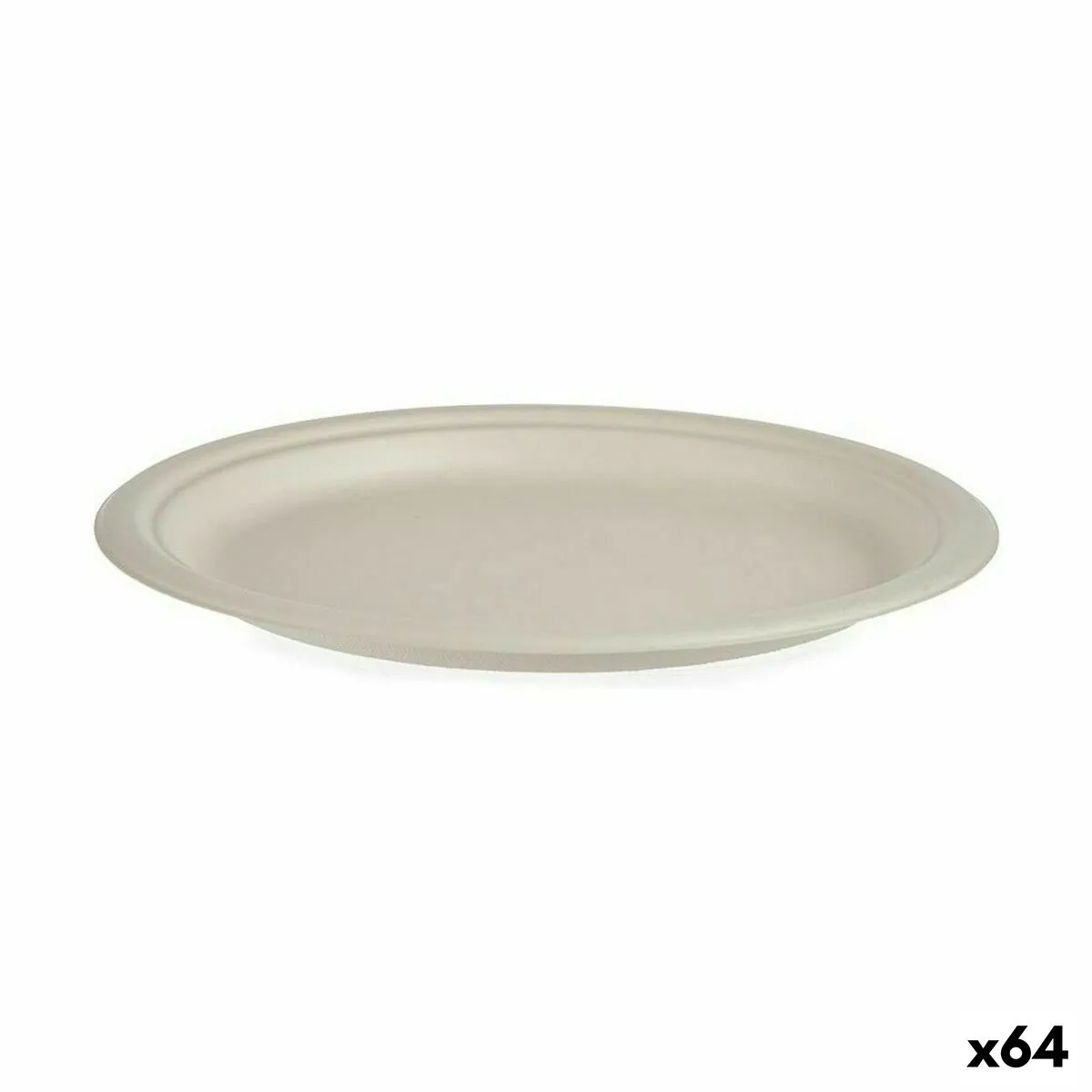 Set di piatti Compostabile Bianco 25,5 x 2,5 x 25,5 cm (64 Unità)