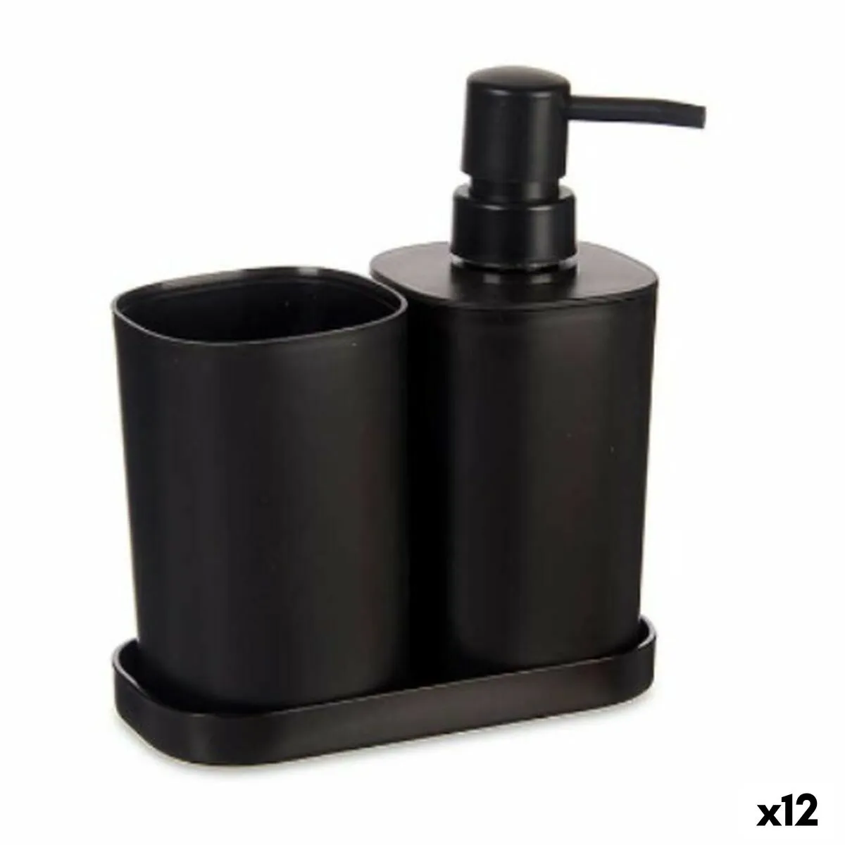 Set da Bagno Nero polipropilene (12 Unità)