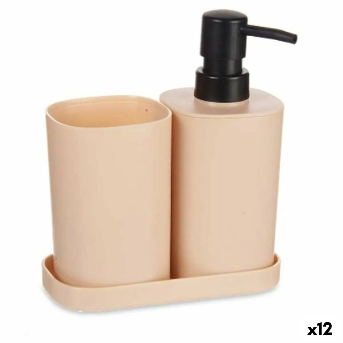 Set da Bagno Nero Beige polipropilene (12 Unità)