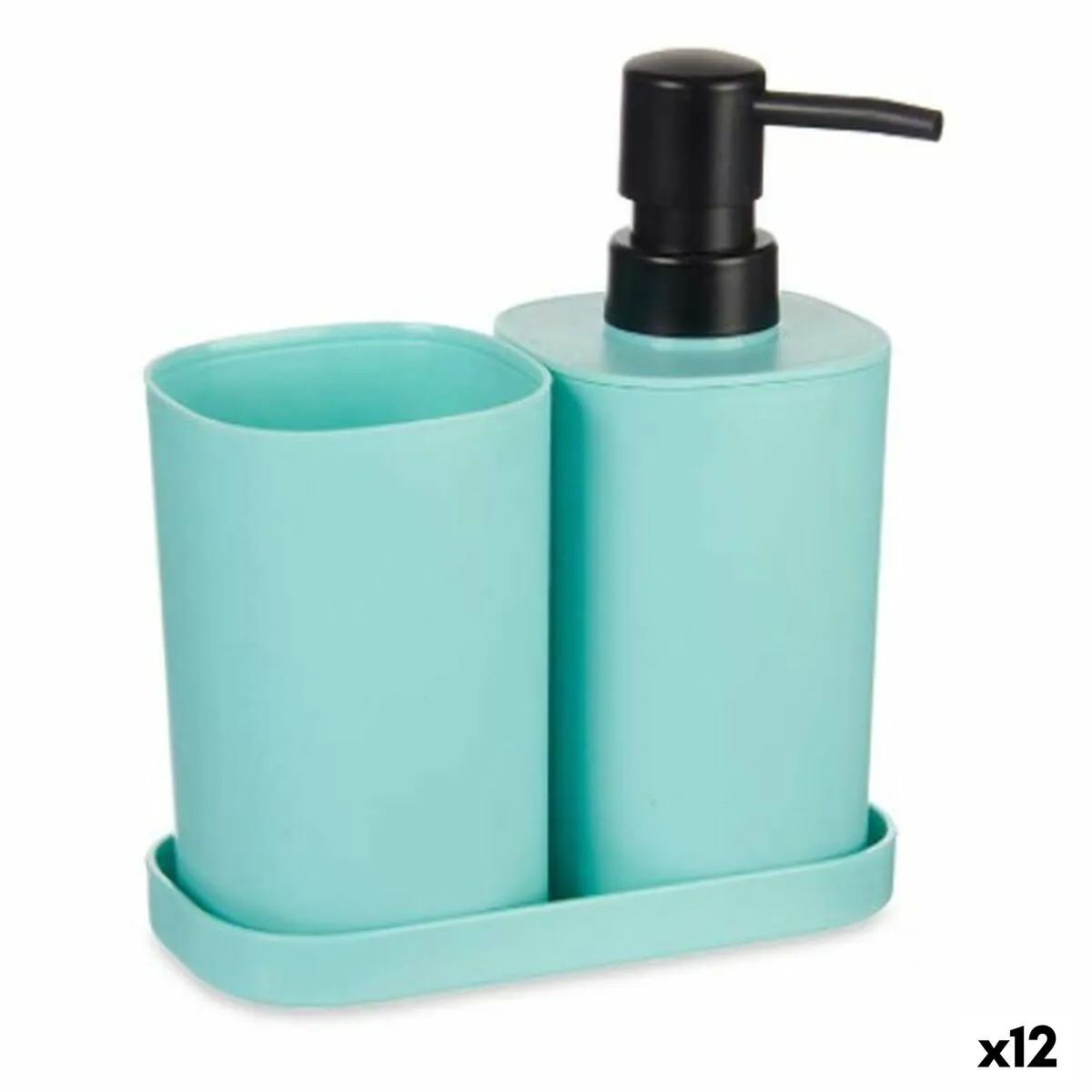 Set da Bagno Nero Verde polipropilene (12 Unità)