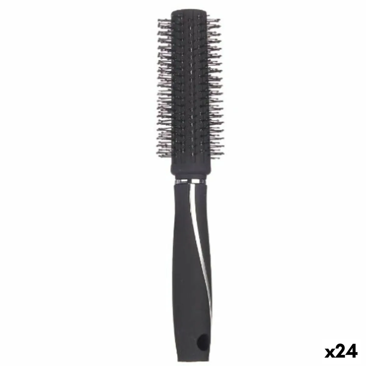 Spazzola Capelli ricci Nero Silicone Plastica (24 Unità)