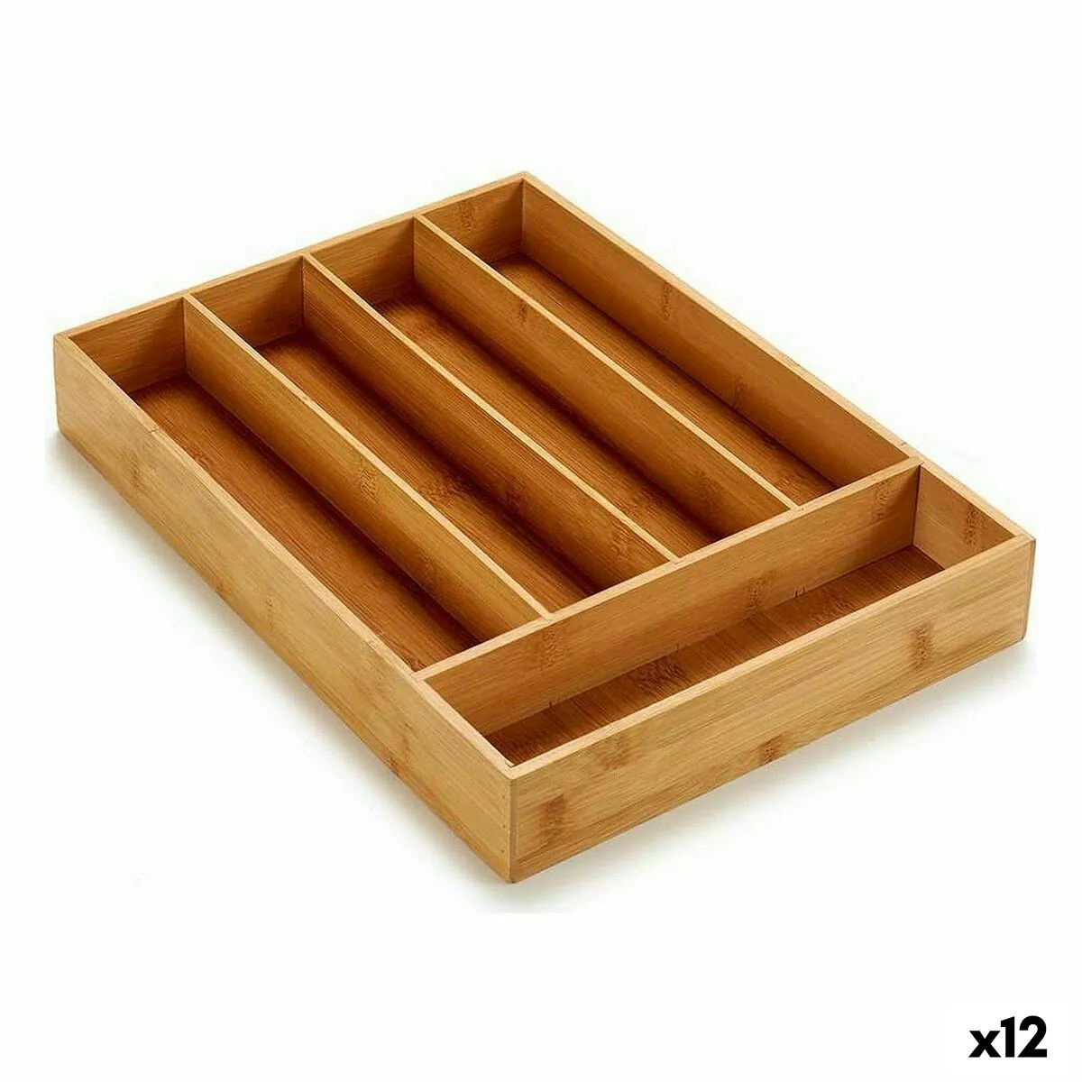 Vassoio Portaposate Marrone Bambù 25,5 x 5 x 35,5 cm (12 Unità)