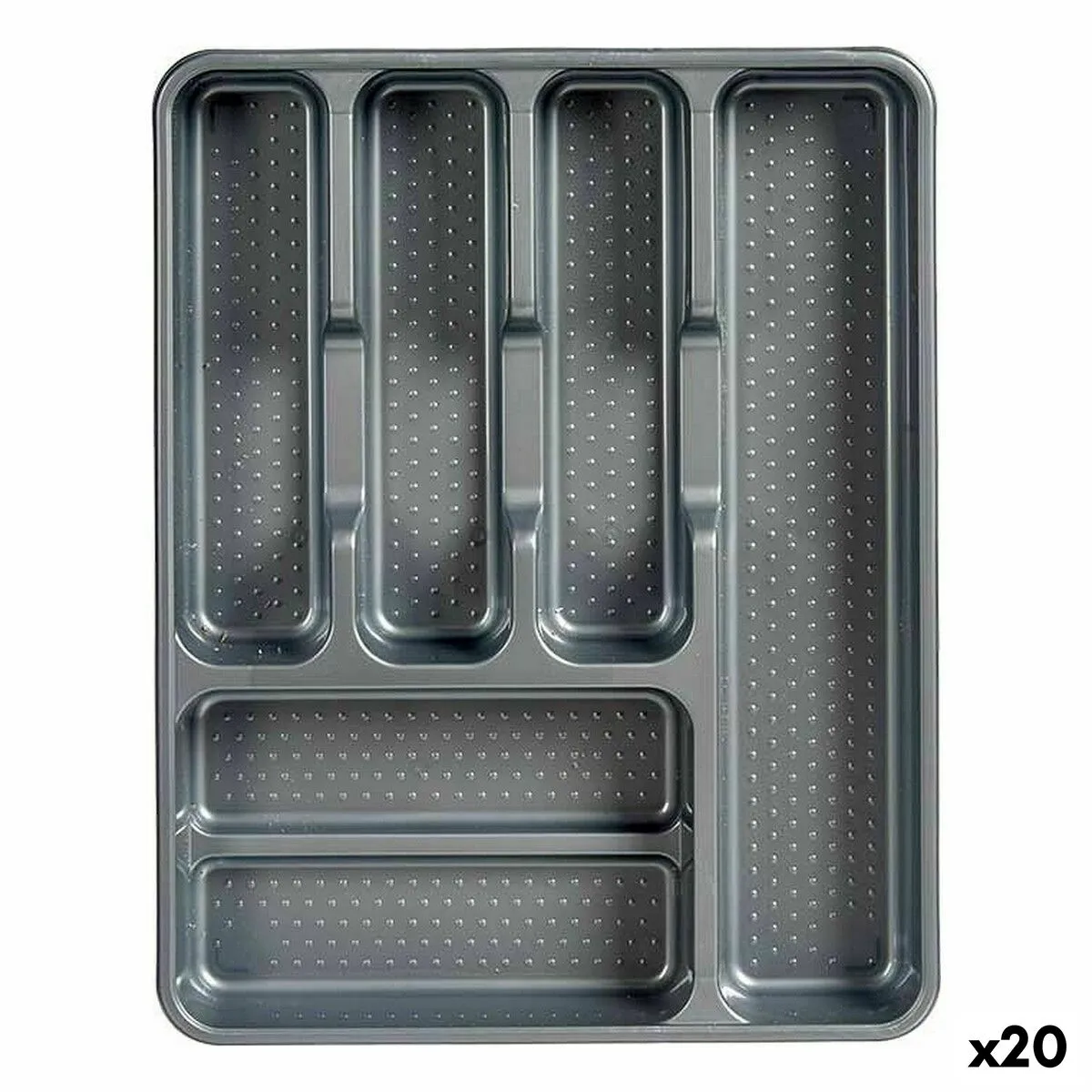 Vassoio Portaposate Grigio Plastica 30 x 4,5 x 38 cm (20 Unità)