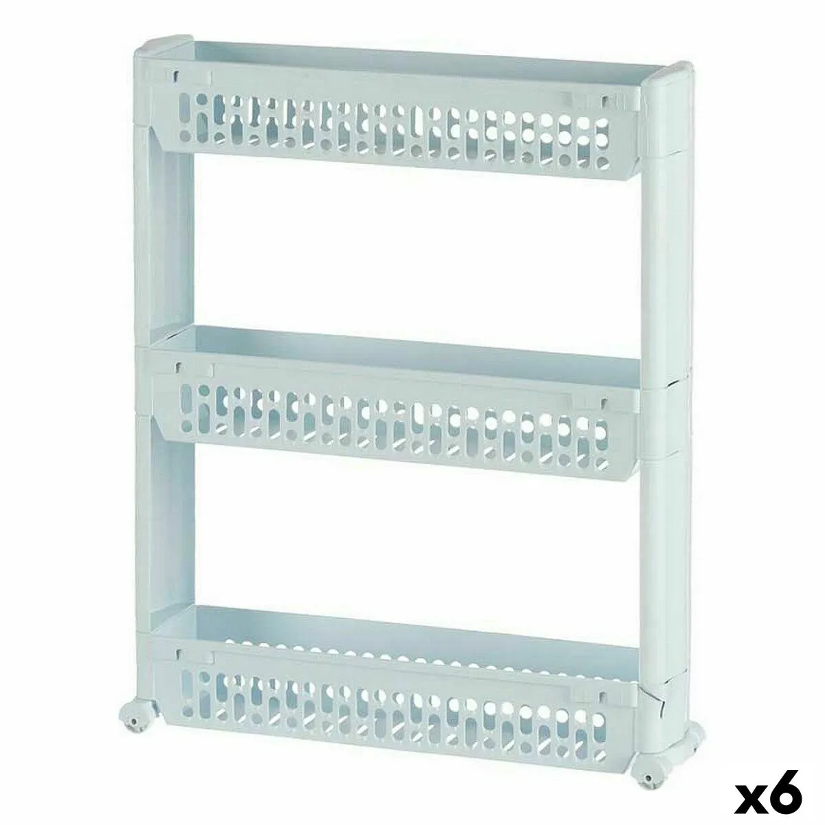 Scaffale Con ruote Bianco Plastica 54,5 x 13 x 67 cm (6 Unità)